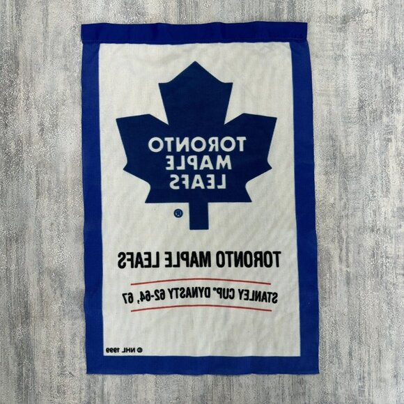 Vtg Toronto Maple Leafs Dynasty Stanley Cup 62-64 67 Flag Banner 16” X 10.5” NHL - Picture 3 of 5